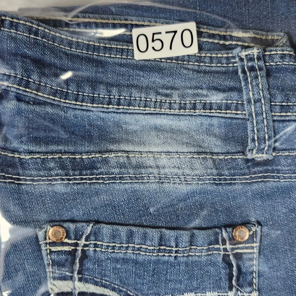 WallFlower Bootcut Jeans Women Size 11 Blue Excellent Contrast Stitching‎ Y2K